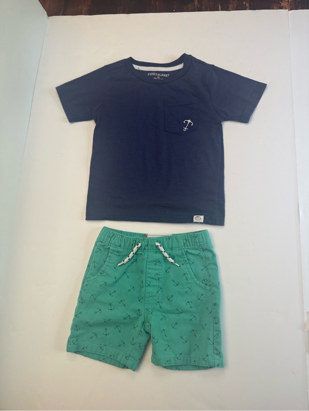 Free Planet Boys 2 Piece Nautical Anchor Outfit Set Size 3T Summer